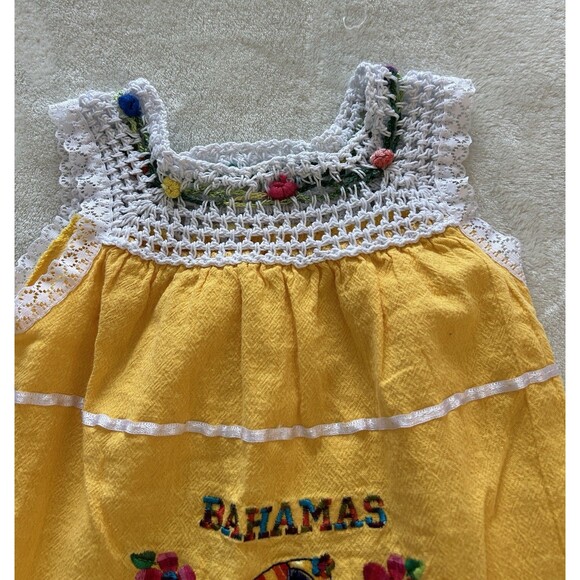 Bahamas Baby Girl Dress Sze 2 Ruffle Embroidered Lace Toucan Vacation Cruise Y2k - Picture 2 of 9